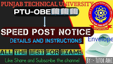 🔴PTU - OBE | Speed Post Instructions| Envelope| Postal Address | Sender address| IKGPTU| Tutor Abhi