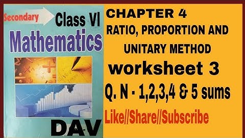 DAV class 6 Maths Chapter 4 worksheet 3 Q.N - 1,2,3,4 & 5 Solved