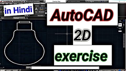 AutoCAD 2D drawing exercise,(Light Bulb)