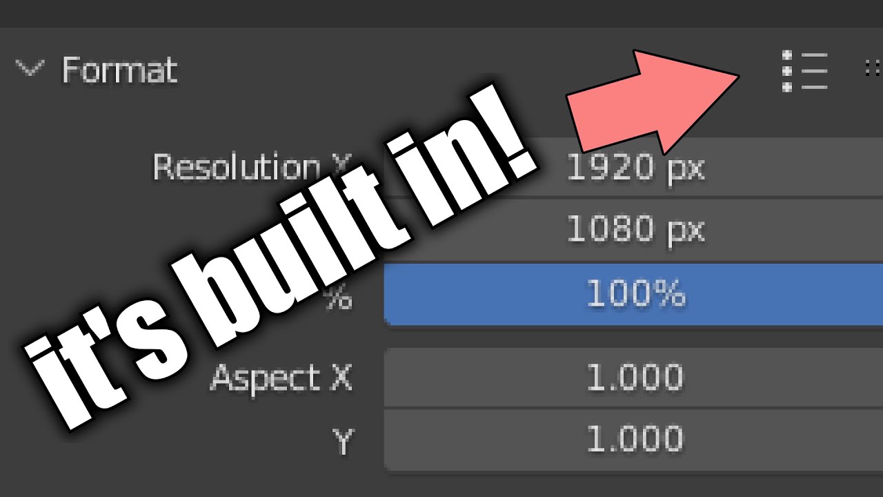 Resolution presets in Blender YouTube