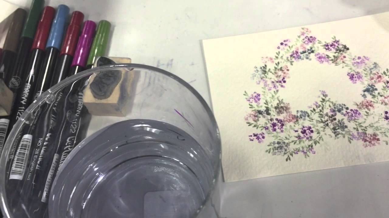 Art Impressions Watercolor Heart Wreath Tutorial! - Youtube