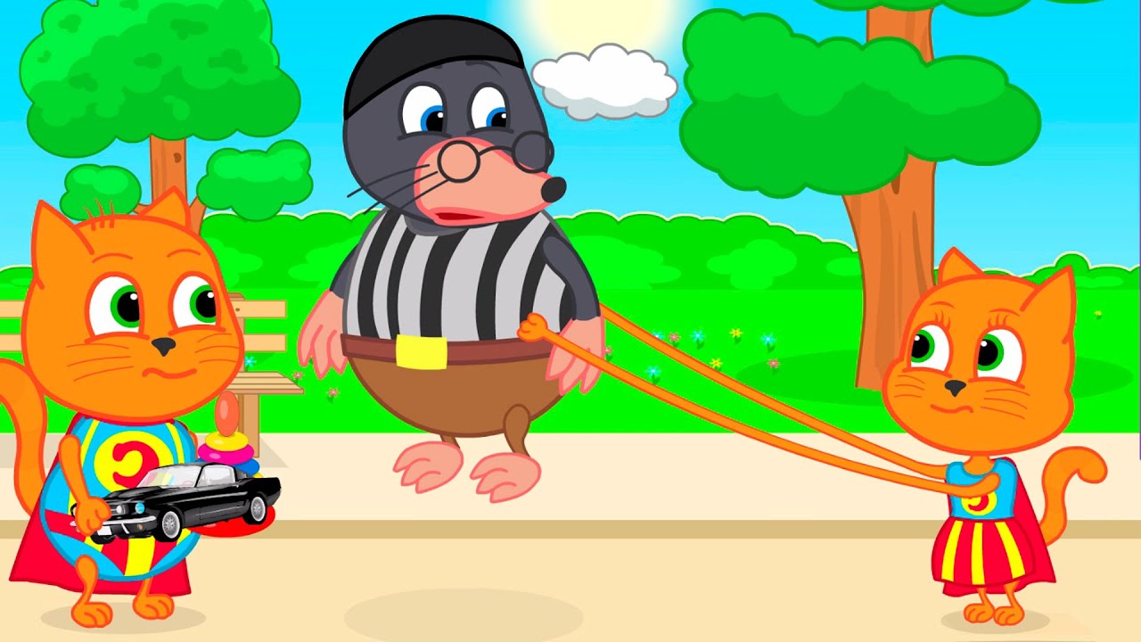 Família de Gatos - Pegando um ladrão Desenho Animado em Português Brasil