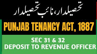 Sec 31 & 32 of Punjab Tenancy Act, 1887 I Deposit to Revenue Officer I Effect of Deposit