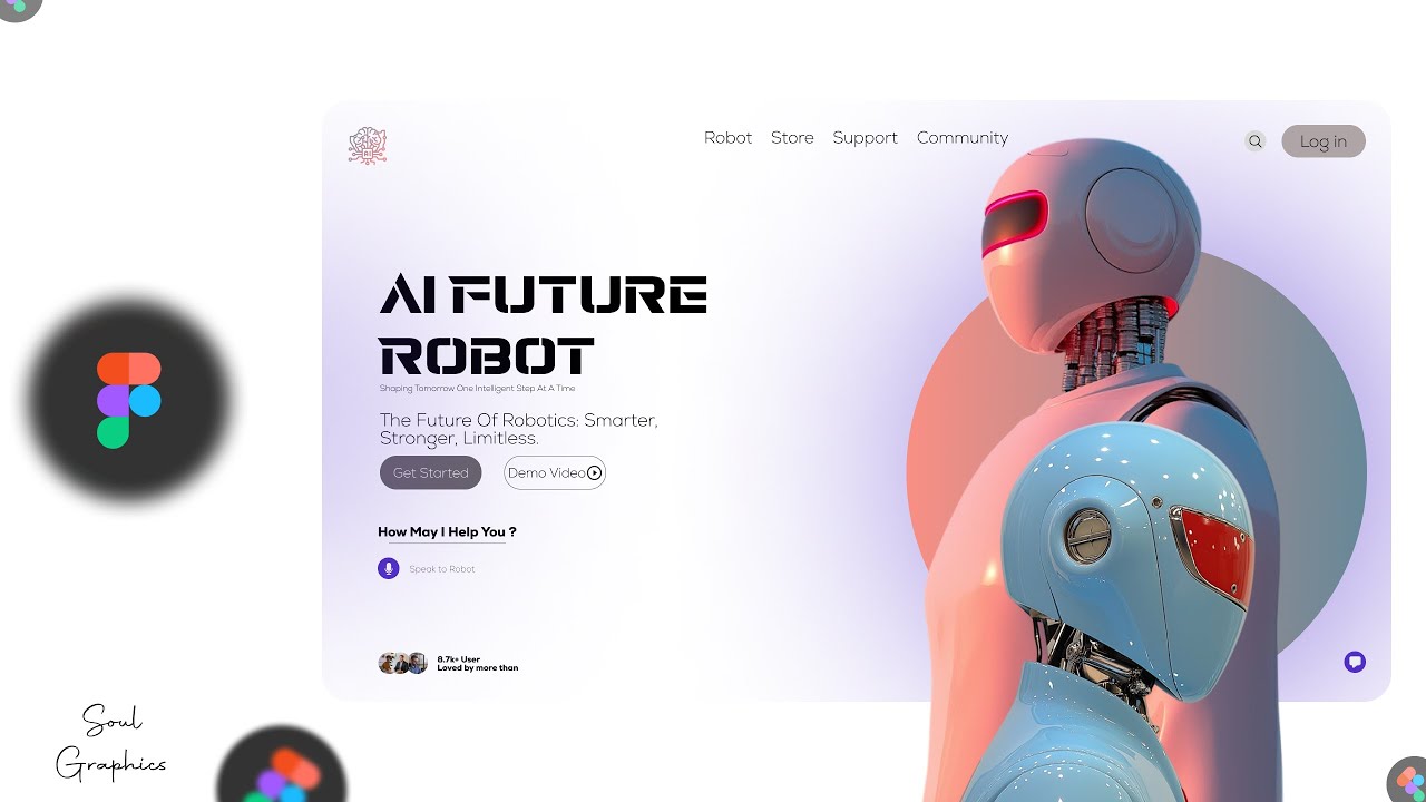 AI ROBOT Homepage UI Design Concepts in Figma - YouTube