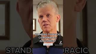 Standing thoracic adjustment for upper back and neck relief.