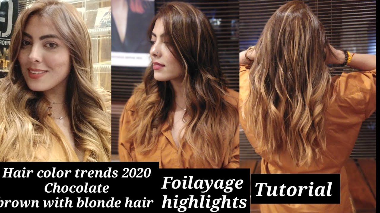 Hair color trends 2021 - Chocolate brown with Blonde - Foilayage highlights/Haircut  expert Shyama's - YouTube