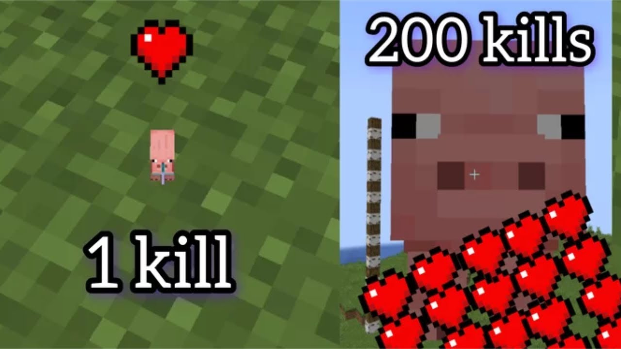 MINECRAFT BUT MOBS GET BIGGER EVERY TIME I KILL THEM - YouTube