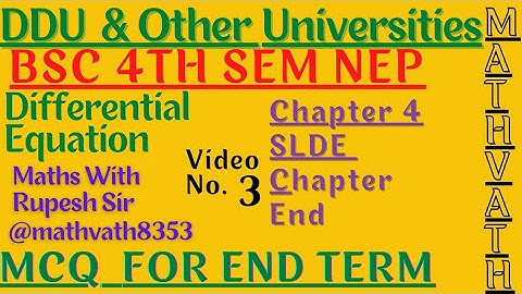 Simulataneous linear differential equation | Bsc 4th semester maths | #ddu | #mcq | #mathvath |