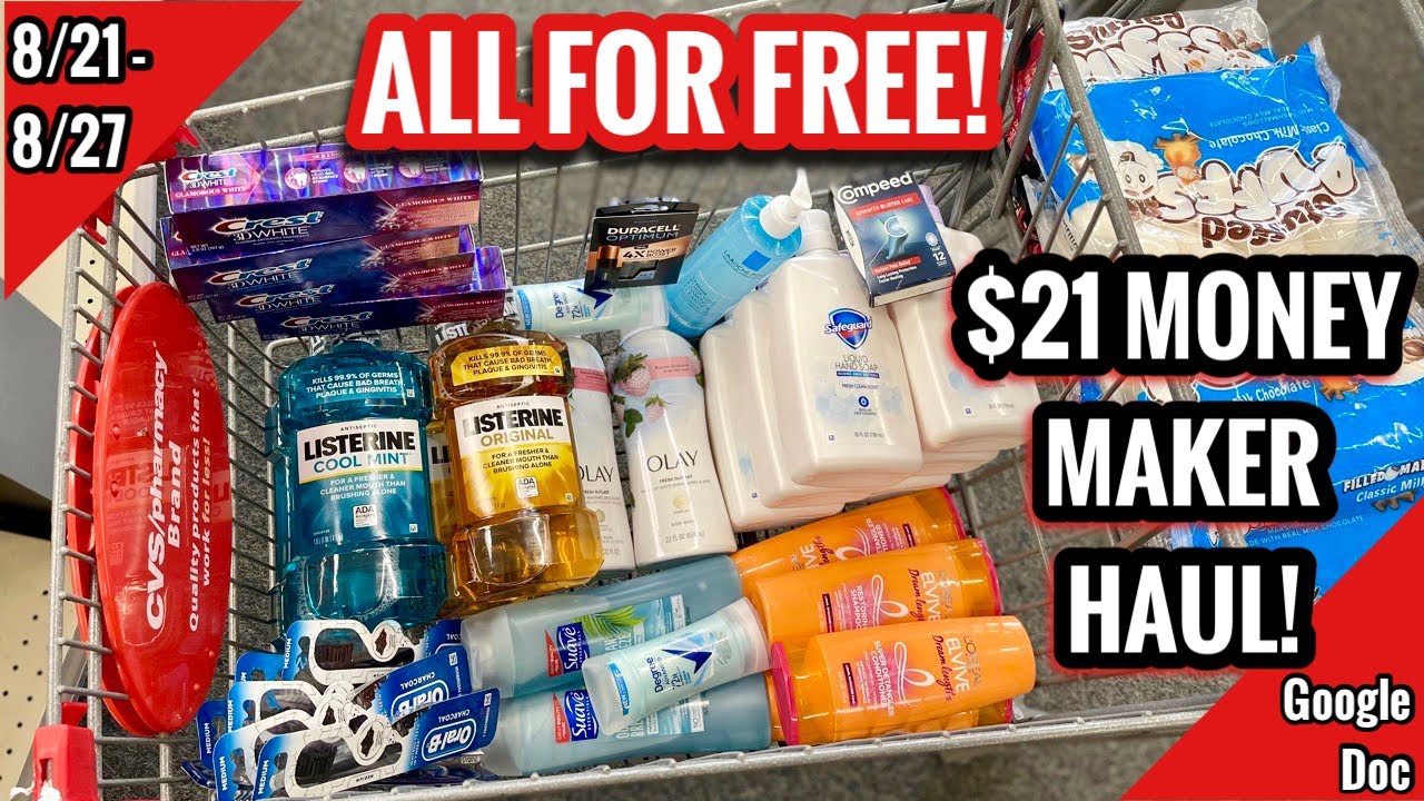 CVS Free & Cheap Couponing Deals & Haul 8/21 8/27 Personal Care Money Makers! 21 Profit! 🙌