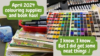 April 2024 colouring supplies and book haul | Adult Colouring