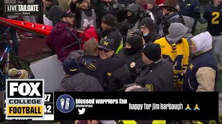 Jim Harbaugh, Michigan fans celebrate on field after beating Ohio State in ‘The Game’ | CFB on FOX