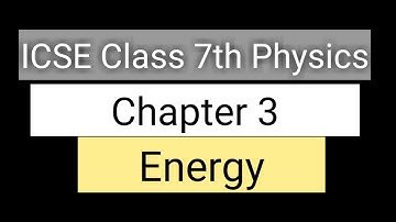 |ICSE Class 7 Physics|Chapter 3 Energy | Part 1
