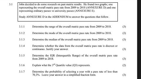 Grade 12 Mathematical Literacy Data Handling past exam paper answering  paper 1