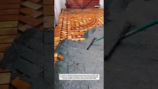 Amazing Brick Flooring Process! 🔥 | Creative Masonry & Carpentry Skills