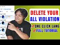 Paano i delete lahat ngs at phutos sa facebook para mawala ang violation gamit ang cellphone