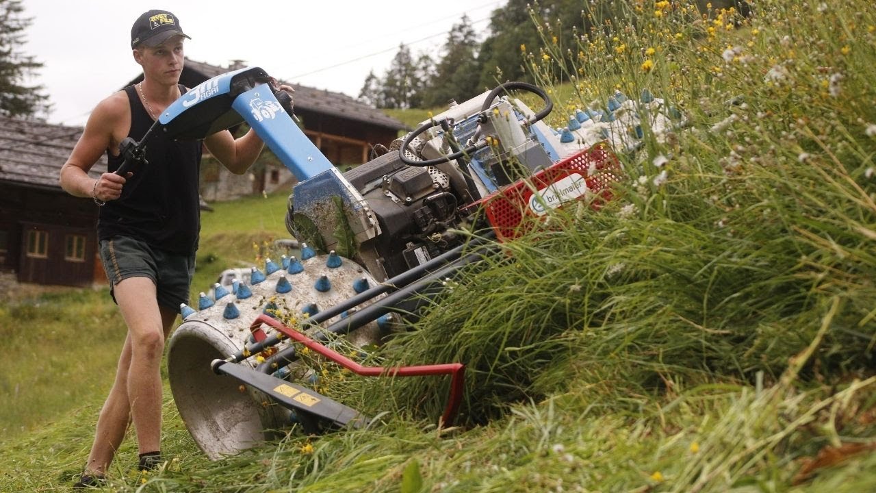 Fauchage en Montagne 😮 | MotoFaucheuse Brielmaier | coupe de 2.20m | forte pente | Haute Savoie