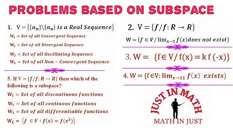 Problems based on Subspace # Linear Algebra # Useful for CSIR-NET, GATE Aspirants.