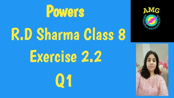 Q1 Exercise 2.2 R.D. Sharma Class 8 Maths ll chapter 2 ll Powers