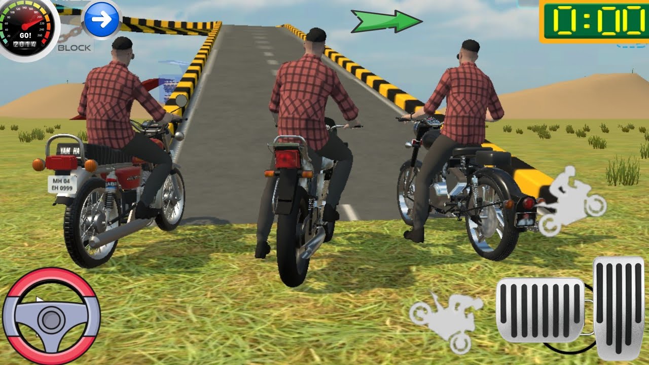 Drive bullet and yamaha splender bike स्टंट इन mud राउंड ब्रिज चैलेंजिंग in gaming 