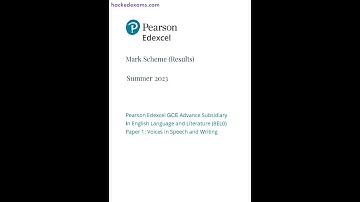 Pearson EDEXCEL As English Language And Literature Paper 1 2023 Mark Scheme 8el0 01 Voices