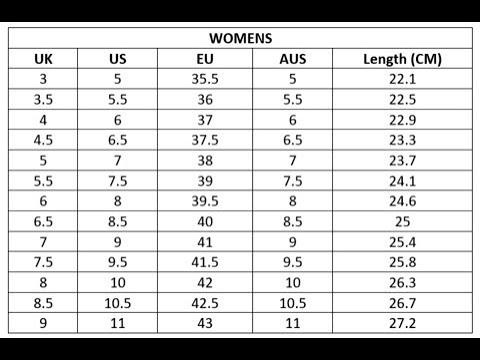 women shoe size chart | men shoe size chart (HINDI 2021) - YouTube