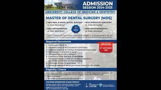 The University of Lahore College of Medicine & Dentistry Masters of Dental Surgery admission 2024-25
