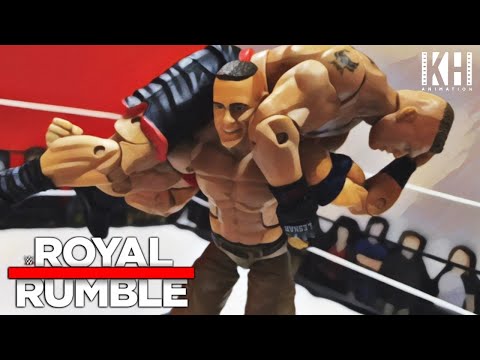 Видео: John Cena triple Attitude Adjustments to Brock Lesnar at Royal Rumble (WWE Stop Motion)