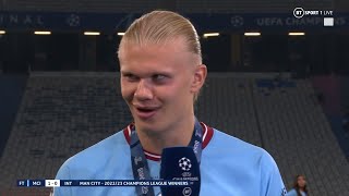 "I Still Have That Balotelli Jersey..." 😂 Shots Fired From Erling Haaland! 🤣 #UCLFinal image