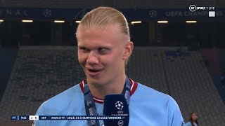 "I Still Have That Balotelli Jersey..." 😂 Shots Fired From Erling Haaland! 🤣 #UCLFinal