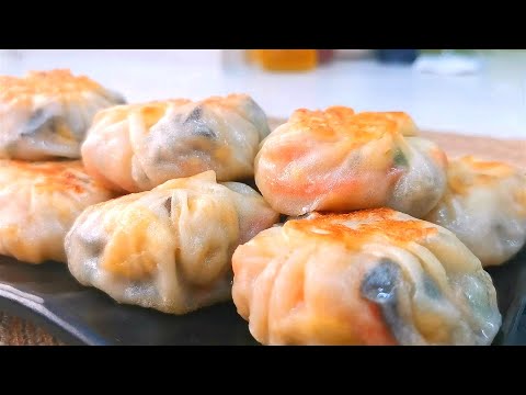水煎包最简单做法，饺子皮的妙用，外酥内软，简单又好吃，一人就能吃一锅