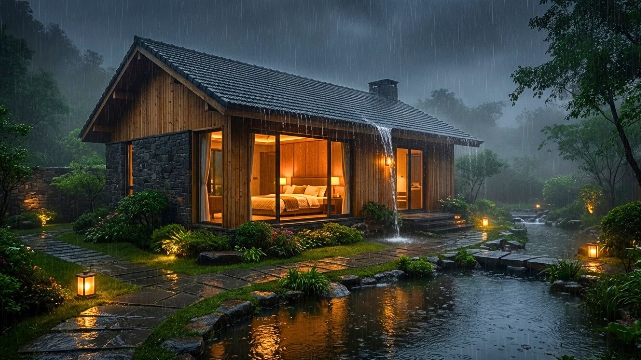 Warm Forest Cozy Cabin with Calm Rain 🌧️ Soothing Ambience for Deep Sleep,Insomnia & Stress Relief