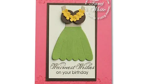 Hawaiian Hula Girl card w/ Coconut Bra
