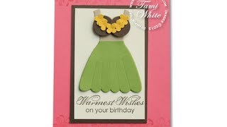 Hawaiian Hula Girl card w/ Coconut Bra