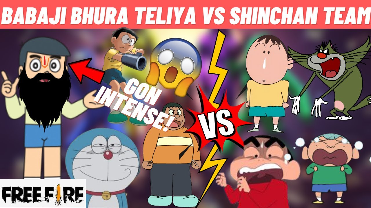Doreamon and babaji bhura teliya vs Shinchan team | clash squad | Gone very  intense | in hindi . - YouTube