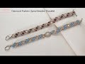 Diamond Pattern Spiral Beaded Bracelet. Beading Tutorials. Beads Jewelry Making. Handmade.