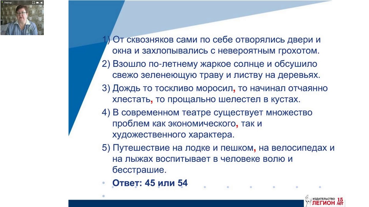 Подготовка к ЕГЭ. Занятие 4. Пунктуационные нормы. Разбор заданий 16 ...