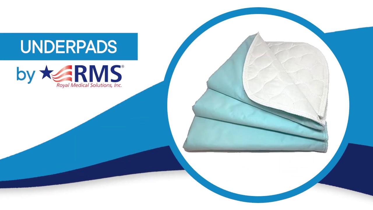 RMS Ultra Soft 4-Layer Washable and Reusable Incontinence Bed Pad - Waterproof Bed Pads, 34X54 with Four Handles