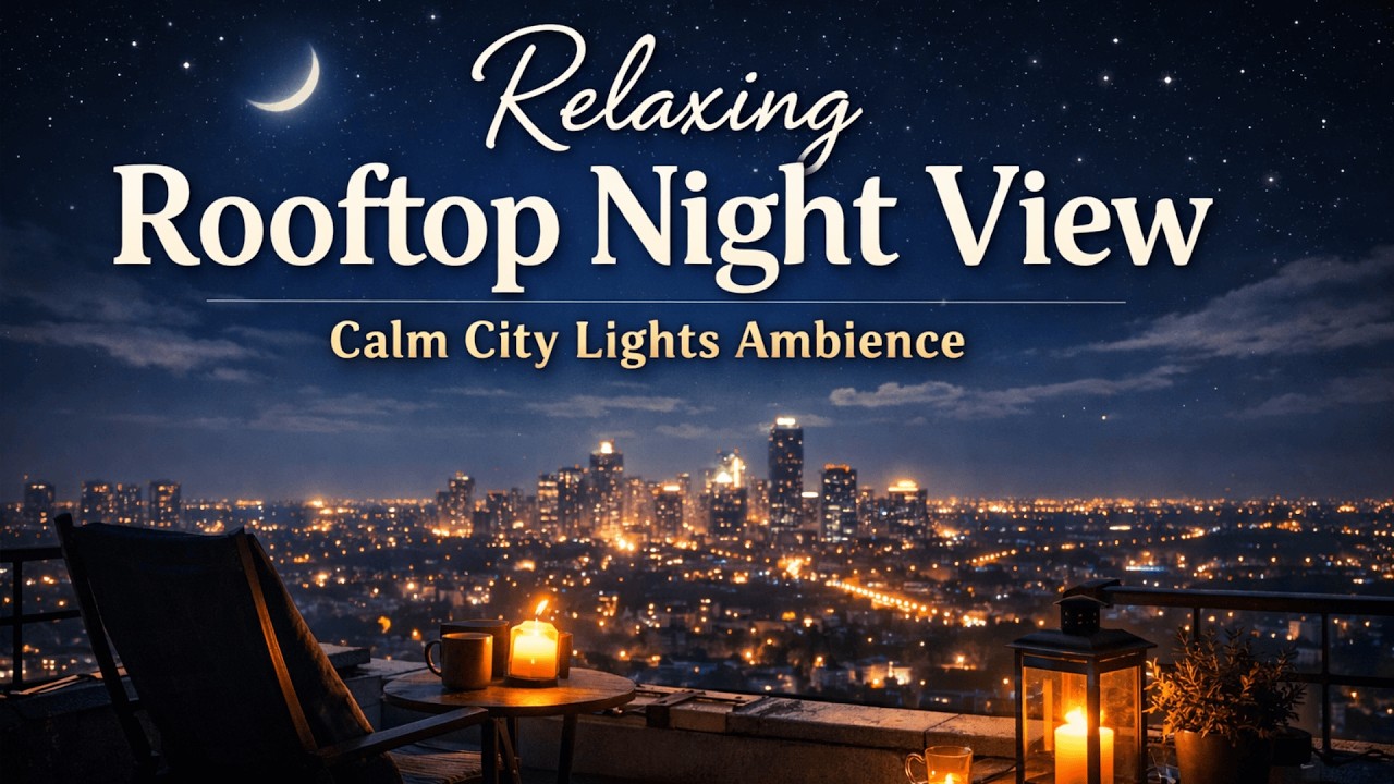 Rooftop City Lights | Calm Rooftop Ambience