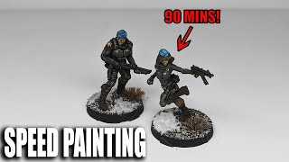 High Quality Speed Painting - Infinity Ariadna Rokots and Other Military Figures