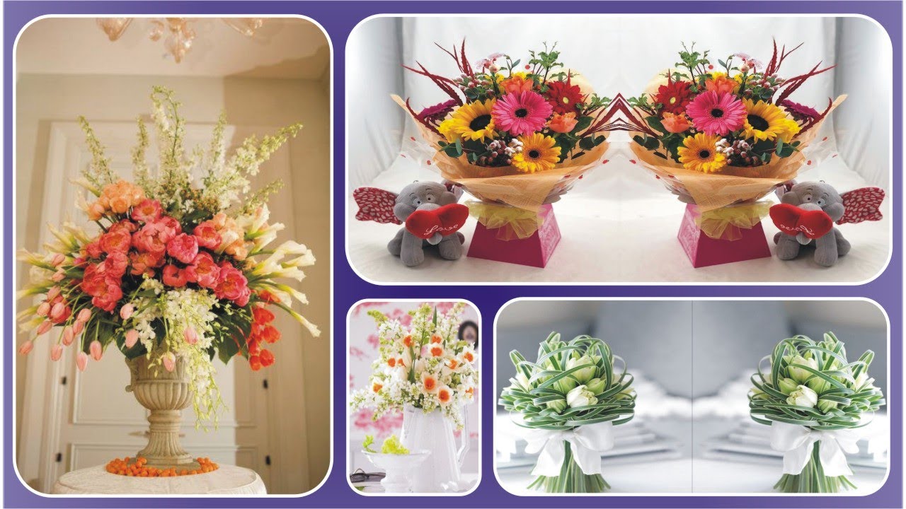 Home Decor Flowers Arrangements// Modern Flowers Arrangements YouTube