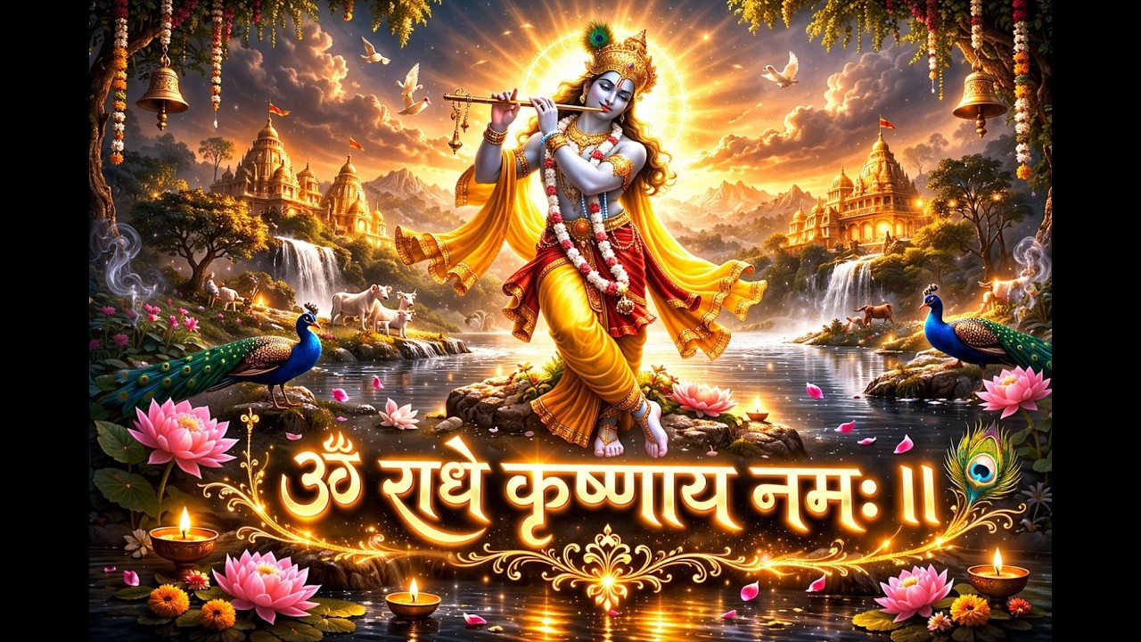 ॐ राधे कृष्णाय नमः ॥ 💙 Divine Mantra Chant | Peaceful & Spiritual Music