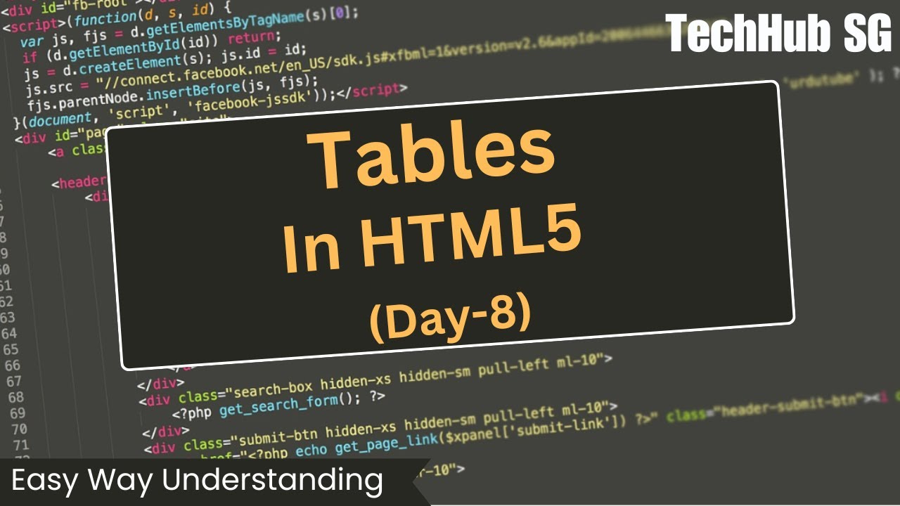 Simplified HTML5 Table Creation for Web Development - Day 8 - Beginner ...