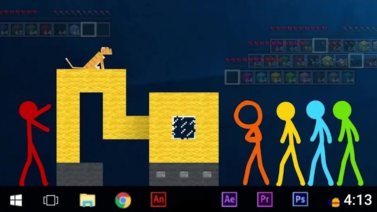 The building concept - minecraft stickman animation