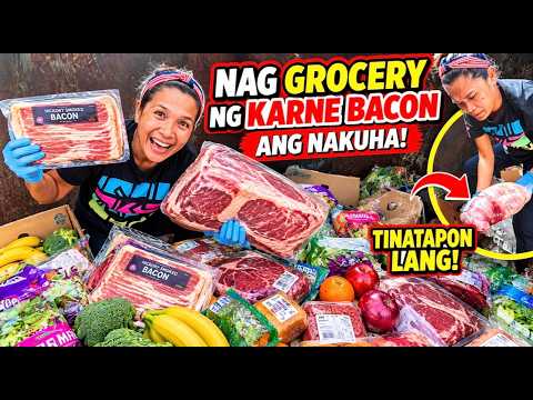 DUMPSTER DIVING NAG GROCERY SA BASURAHAN KARNE MGA BACON PA ANG NAKUHA