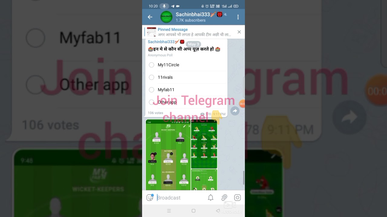 Best Dream11 Team Provider Telegram channel😍😍