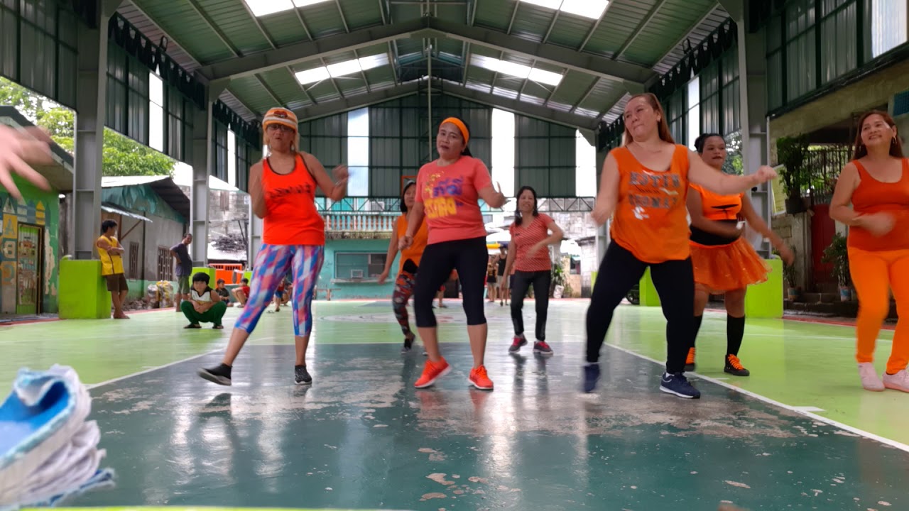 Zumba gold in orange mode(1) dancing in the street