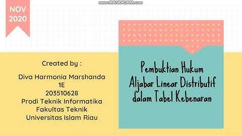 Pembuktian Hukum Aljabar Linear Distributif dalam Tabel Kebenaran