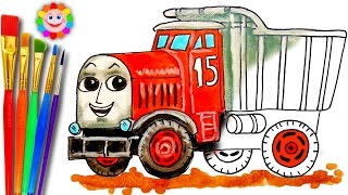 Coloring Thomas and Friends MONTY DUMP TRUCK Learning and Coloring Page Thomas the Tank Engine