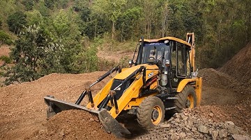 JCB Backhoe Leveling Soil on Field - JCB Working Video - Road construction #JCB
