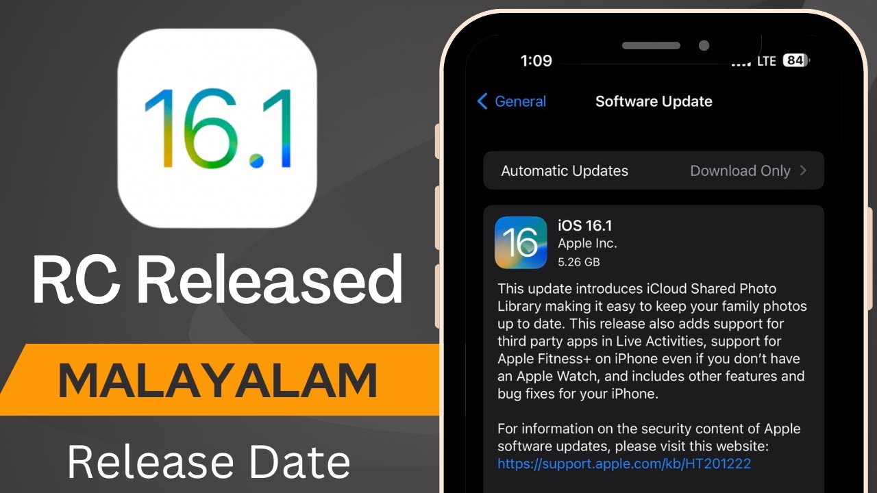 iOS 16.1 RC Released | iOS 16.1 Release Date | What’s New | Malayalam